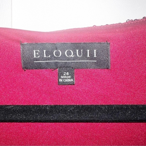 Eloquii Sequin Puff Sleeve Dress - Red - Picture 4 of 5